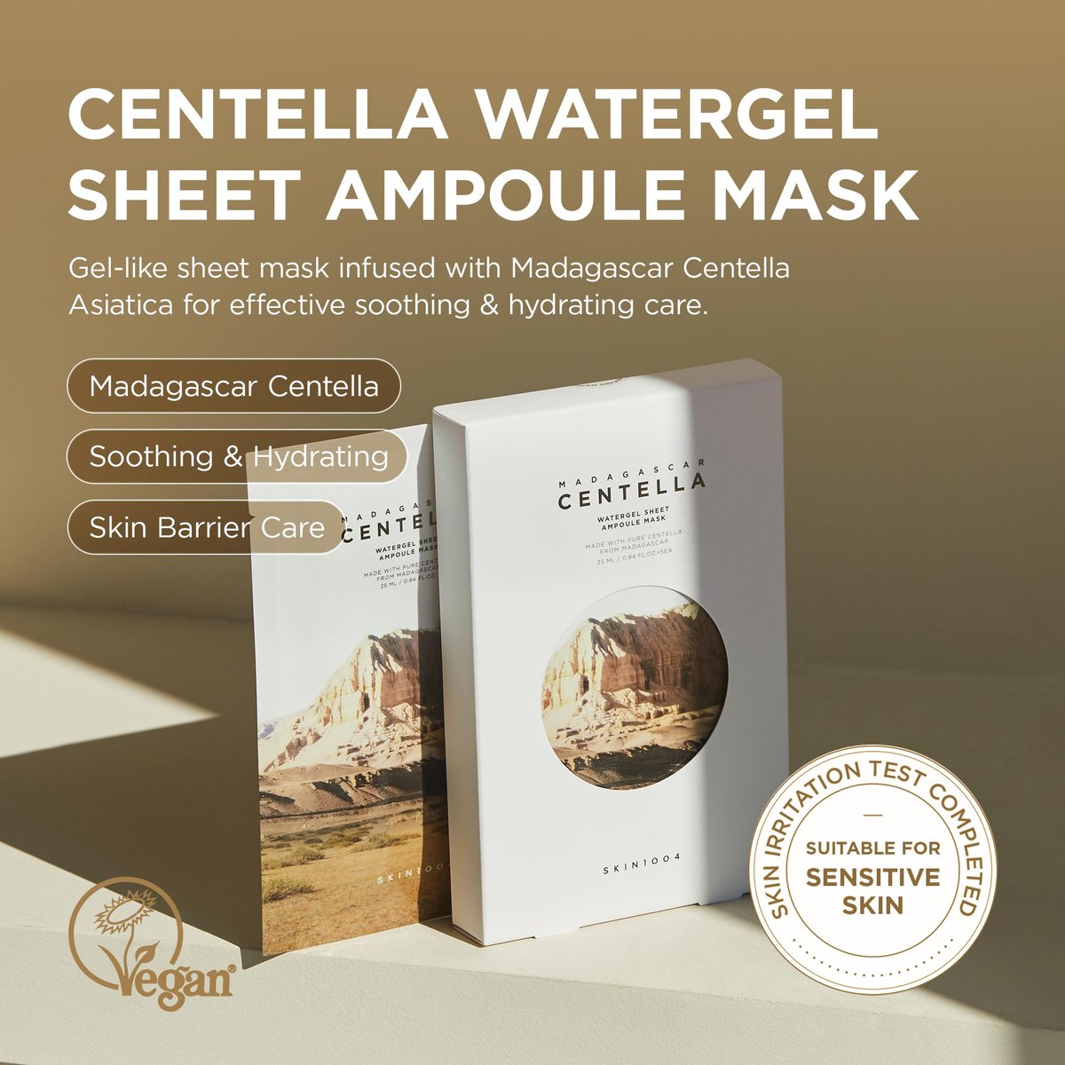 SKIN1004 Madagascar Centella Watergel Sheet Ampoule Mask - 5 Pack | Hydrating Korean Face Mask with Centella Asiatica for Deep Hydration - görsel 3