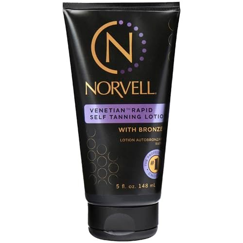 Norvell Venetian Rapid Sunless Self Tanner Lotion 5 fl oz – Professional Fast Acting Self Tanning Cream for Natural Bronze Glow, Streak Free, Long Lasting, Anti Orange Avelisse