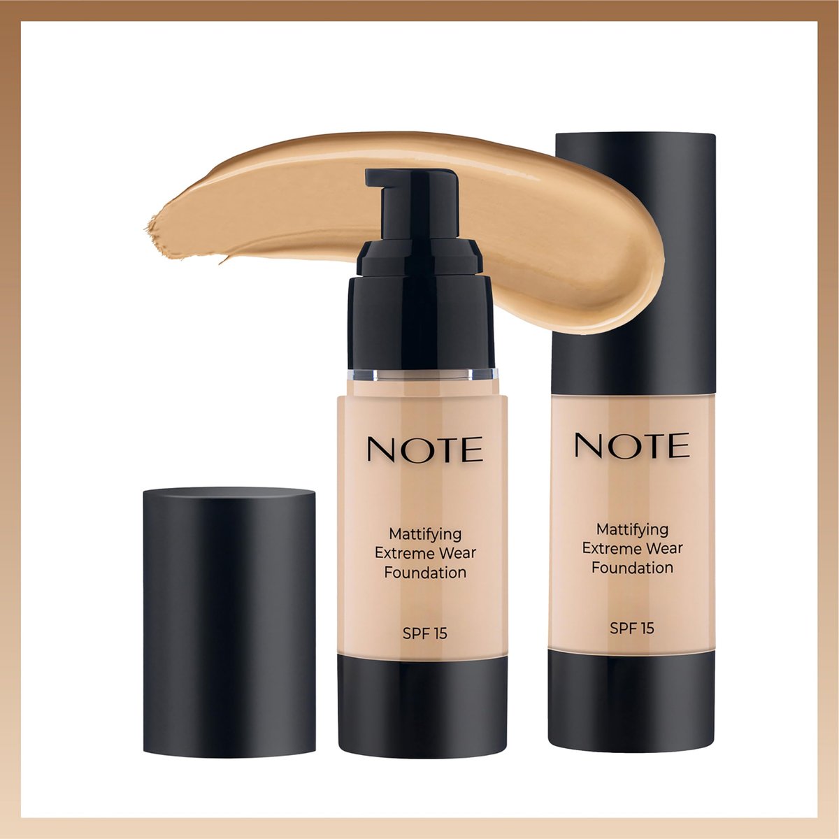 Note Cosmetique Mattifying Extreme Wear Liquid Foundation SPF 15 - Full Coverage Foundation for Oily Skin - 01 Beige - 1 oz - görsel 7