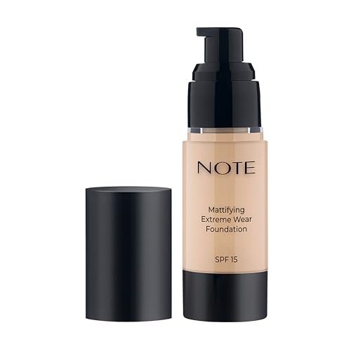 Note Cosmetique Mattifying Extreme Wear Liquid Foundation SPF 15 - Full Coverage Foundation for Oily Skin - 01 Beige - 1 oz - görsel 2