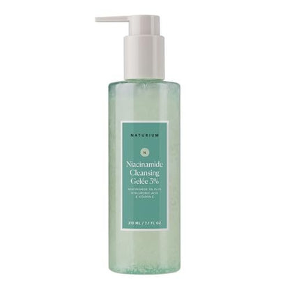 Naturium Niacinamide Cleansing Gelée 3% Plus Hyaluronic Acid & Vitamin C - Gentle Smoothing Face Wash, 7.1 oz Avelisse