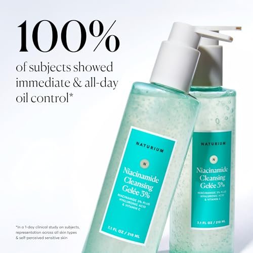 Naturium Niacinamide Cleansing Gelée 3% Plus Hyaluronic Acid & Vitamin C - Gentle Smoothing Face Wash, 7.1 oz Avelisse