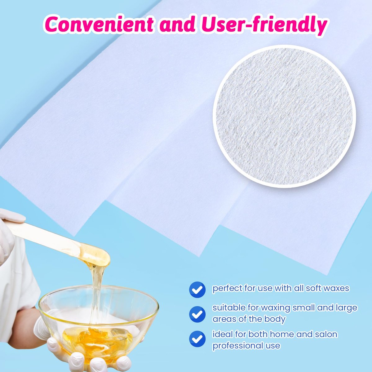 MIRUCOO Non-Woven Wax Strip Roll – 3 Inches x 60 Yards Professional Body & Facial Hair Removal - görsel 5