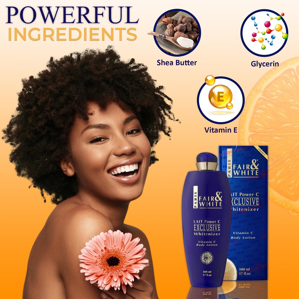 FAIR & WHITE Exclusive Body Lotion with Pure Vitamin C - 500ml / 17fl.oz Avelisse
