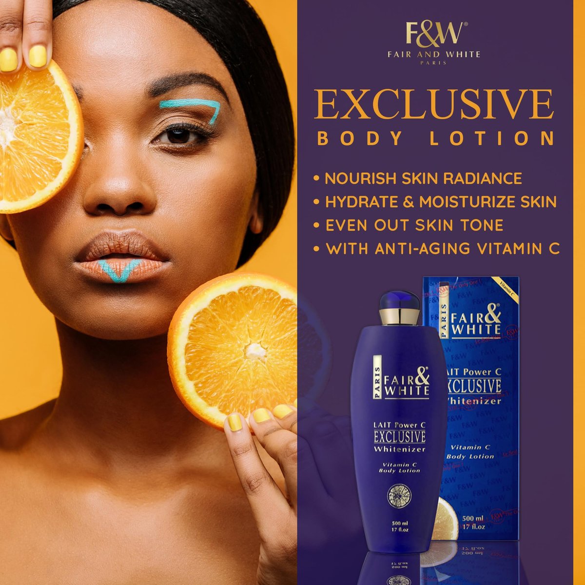 FAIR & WHITE Exclusive Body Lotion with Pure Vitamin C - 500ml / 17fl.oz Avelisse