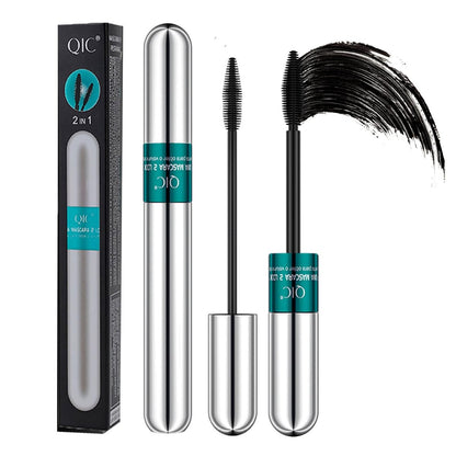 NaSeny 2in1 Vibely Mascara Waterproof Black - Volume & Length, Thickening & Lengthening, 5X Longer, Smudge-Proof, Non Clumping