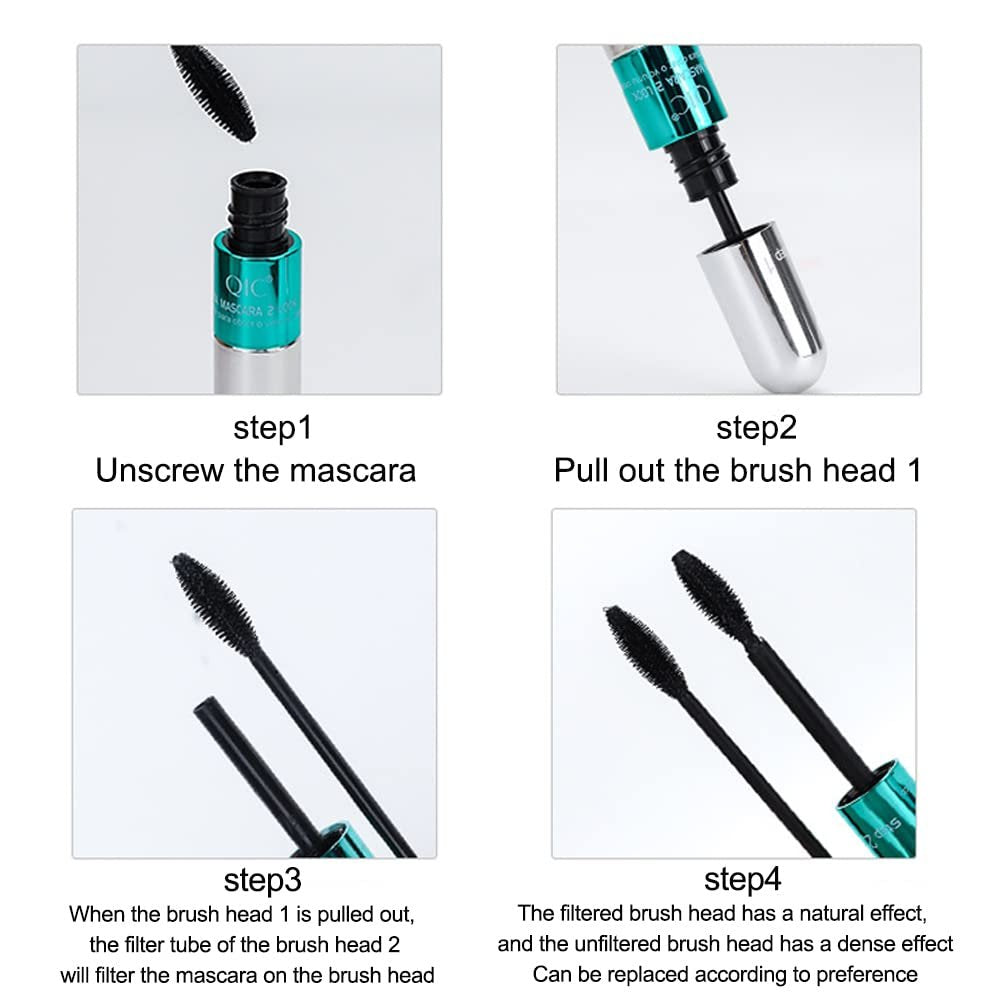 NaSeny 2in1 Vibely Mascara Waterproof Black - Volume & Length, Thickening & Lengthening, 5X Longer, Smudge-Proof, Non Clumping - görsel 9