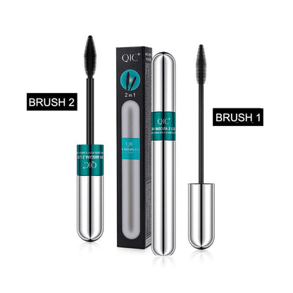 NaSeny 2in1 Vibely Mascara Waterproof Black - Volume & Length, Thickening & Lengthening, 5X Longer, Smudge-Proof, Non Clumping