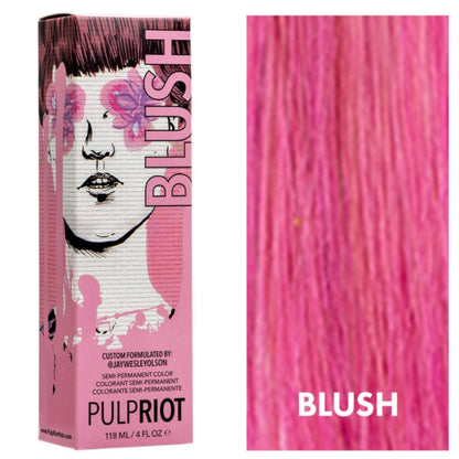Pulp Riot Semi-Permanent Haircolor Blush 4 oz - Vibrant Pink Hair Dye Avelisse