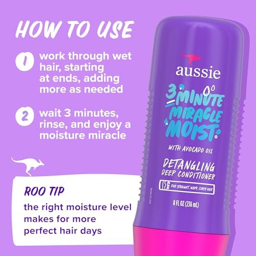 Aussie Total Miracle Hair Care Bundle: Shampoo, Conditioner & 3 Minute Deep Treatment with Apricot & Macadamia Oil for Damaged Hair, Paraben-Free, 26.2 & 8 Fl Oz Avelisse