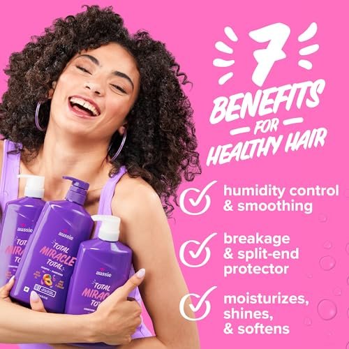 Aussie Total Miracle Hair Care Bundle: Shampoo, Conditioner & 3 Minute Deep Treatment with Apricot & Macadamia Oil for Damaged Hair, Paraben-Free, 26.2 & 8 Fl Oz Avelisse