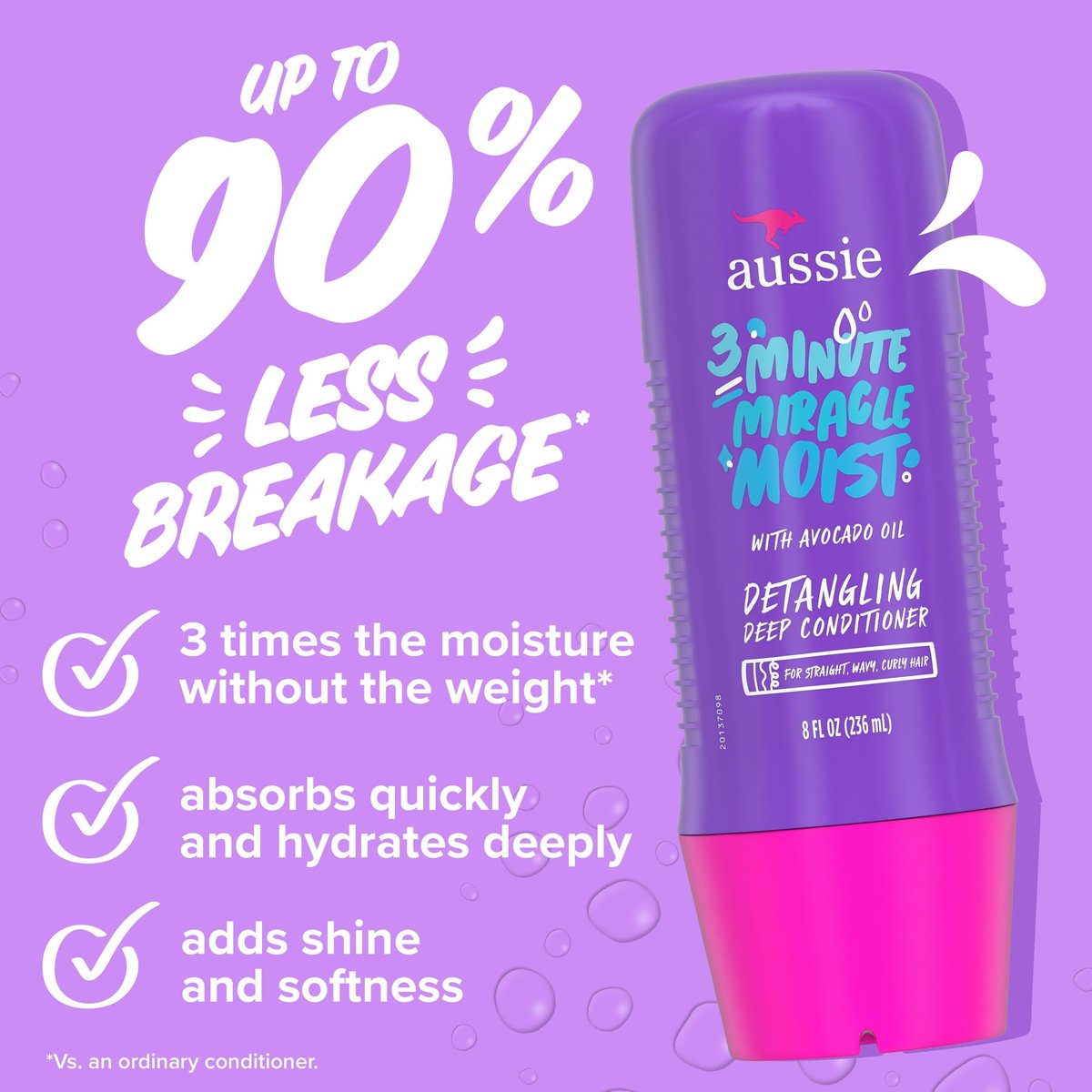 Aussie Total Miracle Hair Care Bundle: Shampoo, Conditioner & 3 Minute Deep Treatment with Apricot & Macadamia Oil for Damaged Hair, Paraben-Free, 26.2 & 8 Fl Oz Avelisse