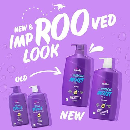 Aussie Miracle Moist Shampoo and Conditioner Set with 3 Minute Miracle Deep Conditioner, Avocado & Jojoba Oil, Paraben-Free, Moisturizes & Detangles, All Hair Types, Citrus Floral Scent, 3 Pack 68.4 Fl Oz Avelisse