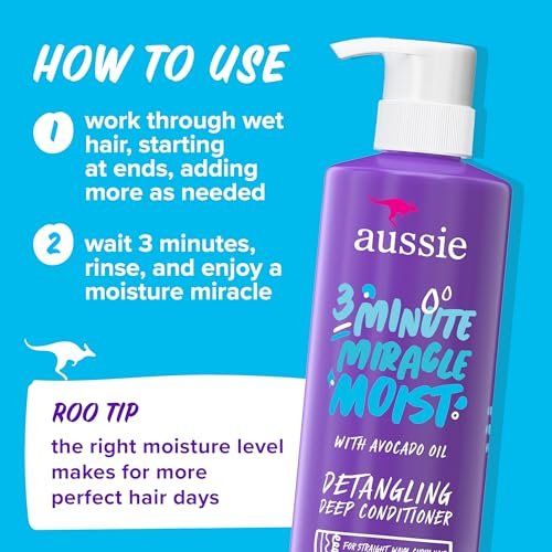 Aussie Miracle Moist Shampoo and Conditioner Set with 3 Minute Miracle Deep Conditioner, Avocado & Jojoba Oil, Paraben-Free, Moisturizes & Detangles, All Hair Types, Citrus Floral Scent, 3 Pack 68.4 Fl Oz Avelisse