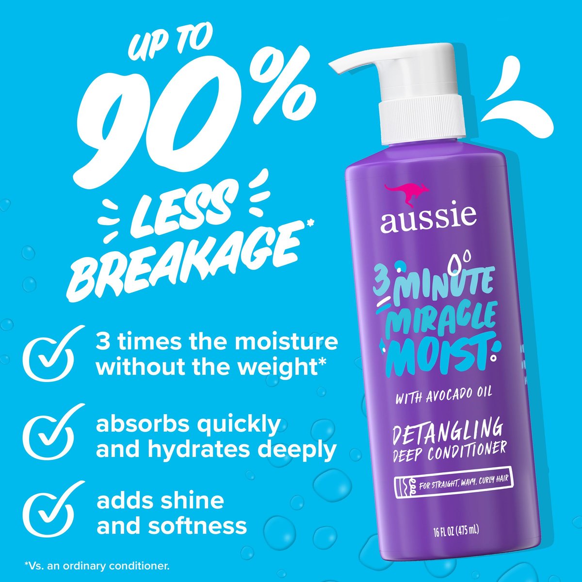 Aussie Miracle Moist Shampoo and Conditioner Set with 3 Minute Miracle Deep Conditioner, Avocado & Jojoba Oil, Paraben-Free, Moisturizes & Detangles, All Hair Types, Citrus Floral Scent, 3 Pack 68.4 Fl Oz Avelisse