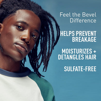 Bevel Hair Conditioner for Men with Coconut Oil and Shea Butter - Sulfate Free Moisturizing Conditioner for Textured Hair, 12 oz