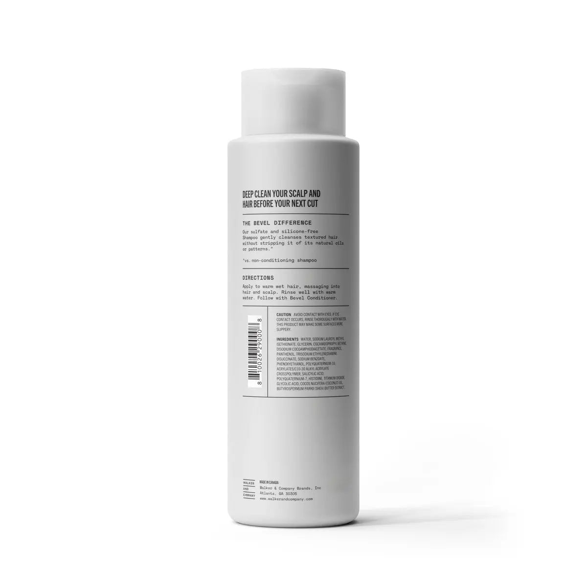 Bevel Shampoo for Men - Sulfate Free Shampoo for Textured Hair with Coconut Oil and Shea Butter, Detangles Coarse, Curly Hair, 12 Oz Avelisse