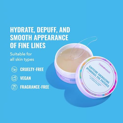 Good Molecules Caffeine Energizing Hydrogel Eye Patches - 30 Pairs, Reduce Puffiness & Hydrate with Hyaluronic Acid Avelisse