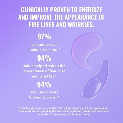 Good Molecules Caffeine Energizing Hydrogel Eye Patches - 30 Pairs, Reduce Puffiness & Hydrate with Hyaluronic Acid Avelisse