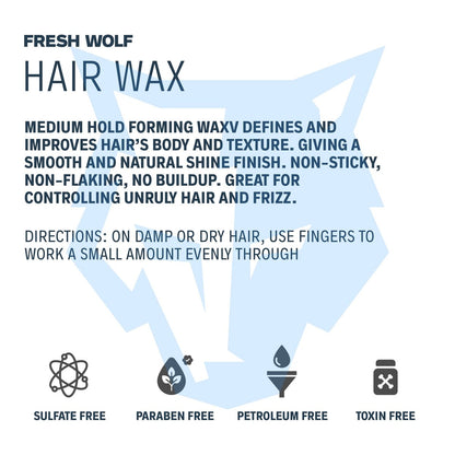 Fresh Wolf Hair Styling Wax For Men - Professional Medium Hold, Natural & Classic Styles, 2 oz