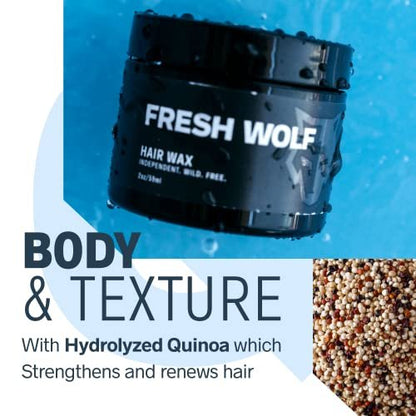 Fresh Wolf Hair Styling Wax For Men - Professional Medium Hold, Natural & Classic Styles, 2 oz