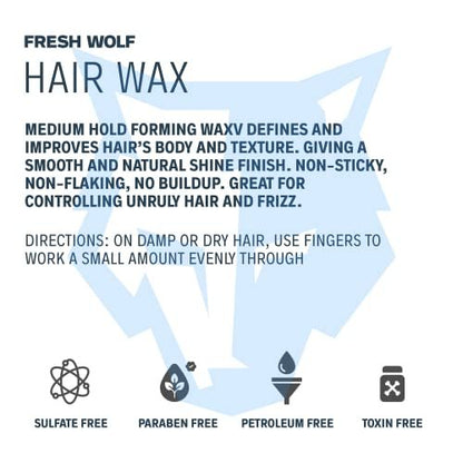 Fresh Wolf Hair Styling Wax For Men - Professional Medium Hold, Natural & Classic Styles, 2 oz