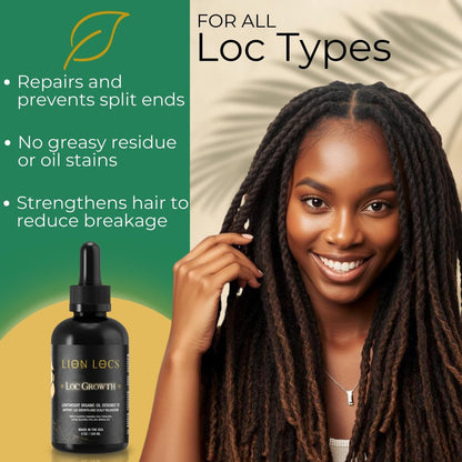 Lion Locs Growth & Scalp Oil for Locs, Braids & Natural Hair – Promotes Healthy Growth, Hydration & Scalp Comfort – Lightweight, Vegan (4oz) Avelisse