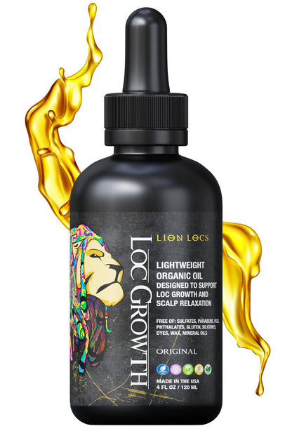 Lion Locs Growth & Scalp Oil for Locs, Braids & Natural Hair – Promotes Healthy Growth, Hydration & Scalp Comfort – Lightweight, Vegan (4oz) Avelisse