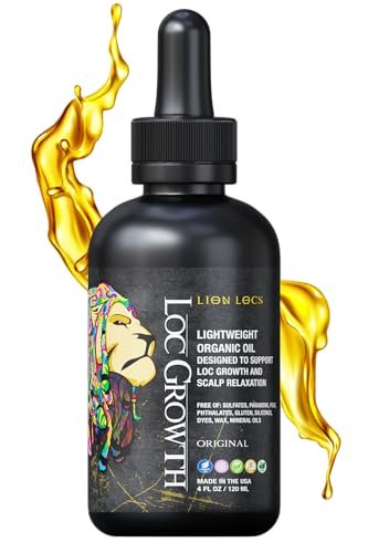Lion Locs Growth & Scalp Oil for Locs, Braids & Natural Hair – Promotes Healthy Growth, Hydration & Scalp Comfort – Lightweight, Vegan (4oz) Avelisse