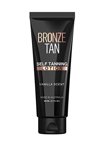Bronze Tan Self Tanning Lotion - Vanilla Scented Sunless Tanner for Face & Body - Hydrating, Streak-Free Natural Glow (6.76 fl oz) Avelisse