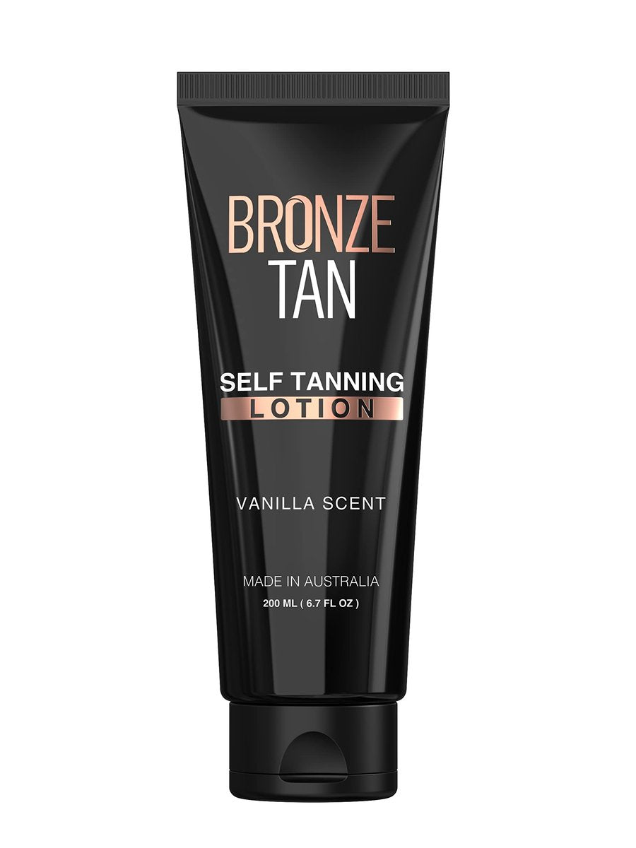 Bronze Tan Self Tanning Lotion - Vanilla Scented Sunless Tanner for Face & Body - Hydrating, Streak-Free Natural Glow (6.76 fl oz) Avelisse
