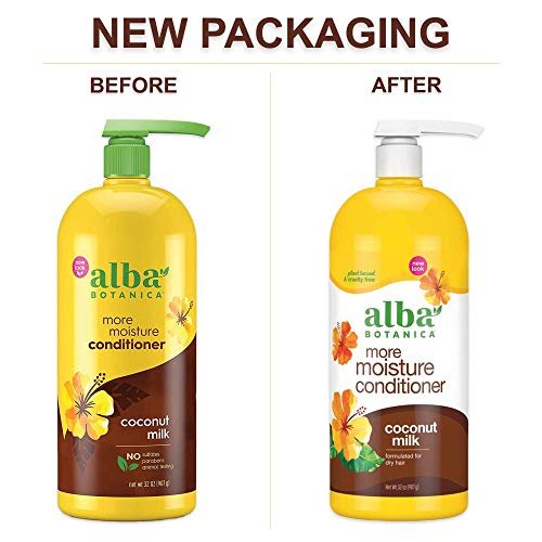 Alba Botanica More Moisture Conditioner for Dry Hair, Coconut Milk, 32 FL OZ Avelisse