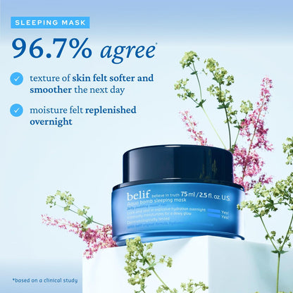 belif Vitamin E Jelly Overnight Mask – Hydrating & Plumping Face Moisturizer with Red Algae & Jojoba Oil, Deep Repair for Glass Skin, Korean Sleeping Mask, 2.53 fl oz Avelisse