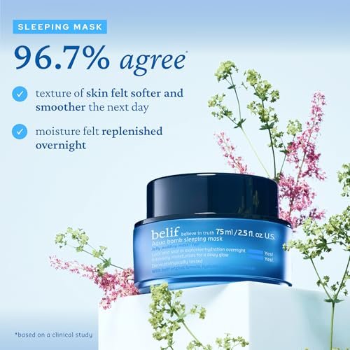 belif Vitamin E Jelly Overnight Mask – Hydrating & Plumping Face Moisturizer with Red Algae & Jojoba Oil, Deep Repair for Glass Skin, Korean Sleeping Mask, 2.53 fl oz Avelisse