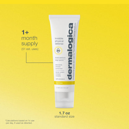 Dermalogica Invisible Physical Defense SPF30 - 1.7 Fl Oz Face Sunscreen Moisturizer, Non-Greasy, Defends Against UVA/UVB/Blue Light Avelisse