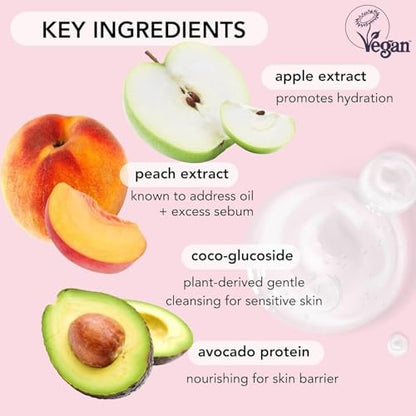 Saturday Skin Hydrating Foam Cleanser – Anti-Aging Face Wash with Apple Extract for Sensitive, Dry Skin | 4.05 Fl Oz Avelisse