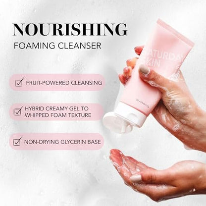 Saturday Skin Hydrating Foam Cleanser – Anti-Aging Face Wash with Apple Extract for Sensitive, Dry Skin | 4.05 Fl Oz Avelisse