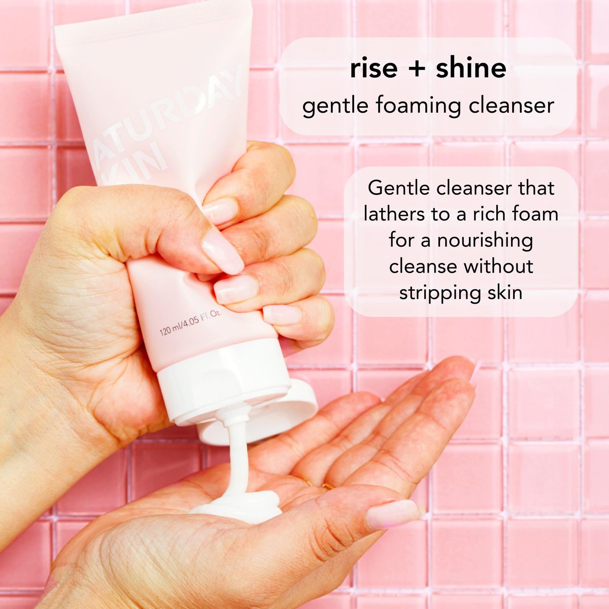 Saturday Skin Hydrating Foam Cleanser – Anti-Aging Face Wash with Apple Extract for Sensitive, Dry Skin | 4.05 Fl Oz Avelisse