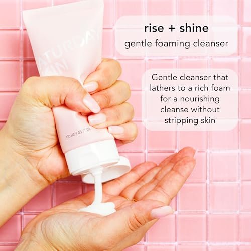 Saturday Skin Hydrating Foam Cleanser – Anti-Aging Face Wash with Apple Extract for Sensitive, Dry Skin | 4.05 Fl Oz Avelisse