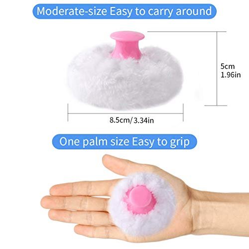 JIAKAI Baby Body Cosmetic Powder Puff Kit with Sponge Box Case Container - 2 Count (Blue & Pink) - görsel 4