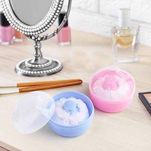 JIAKAI Baby Body Cosmetic Powder Puff Kit with Sponge Box Case Container - 2 Count (Blue & Pink) - görsel 12