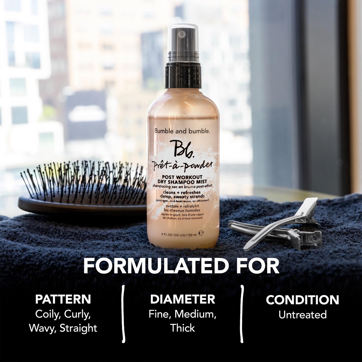 Bumble and bumble Prêt-à-Powder Post Workout Dry Shampoo Hair Mist - Non-Aerosol, Cleanses Sweat & Eliminates Odor, 4 Fl Oz - görsel 9
