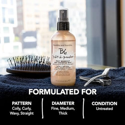 Bumble and bumble Prêt-à-Powder Post Workout Dry Shampoo Hair Mist - Non-Aerosol, Cleanses Sweat & Eliminates Odor, 4 Fl Oz