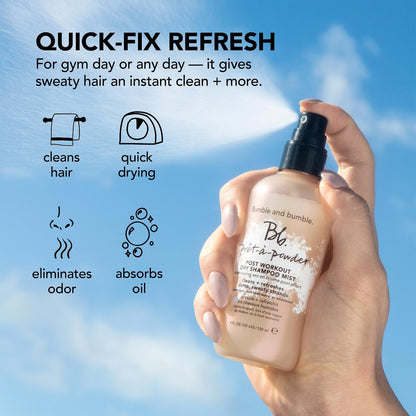 Bumble and bumble Prêt-à-Powder Post Workout Dry Shampoo Hair Mist - Non-Aerosol, Cleanses Sweat & Eliminates Odor, 4 Fl Oz