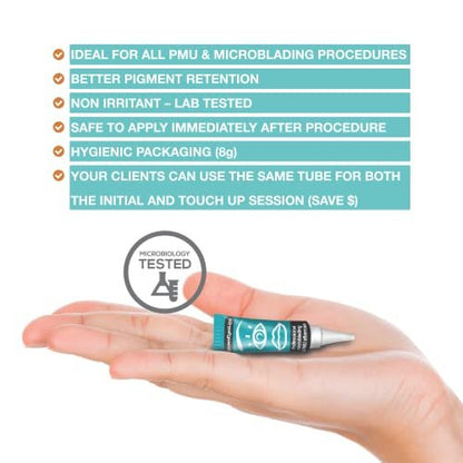 Microblading Aftercare - Box of 25 Individual Packets for PMU and Tattoo Aftercare - Brows, Eyes, Lips Ointment - Petroleum & Paraben Free, Not Tested on Animals Avelisse