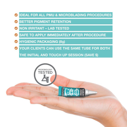 Microblading Aftercare - Box of 25 Individual Packets for PMU and Tattoo Aftercare - Brows, Eyes, Lips Ointment - Petroleum & Paraben Free, Not Tested on Animals Avelisse