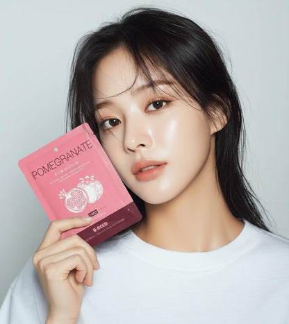 U-NEED 100 pcs Korean Face Sheet Mask (10 Types x 10 pcs) - Natural Tencel Facial Mask, Moisturizing & Tightening, Pigment Balancing, K-Beauty Avelisse