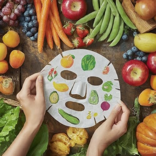 U-NEED 100 pcs Korean Face Sheet Mask (10 Types x 10 pcs) - Natural Tencel Facial Mask, Moisturizing & Tightening, Pigment Balancing, K-Beauty Avelisse