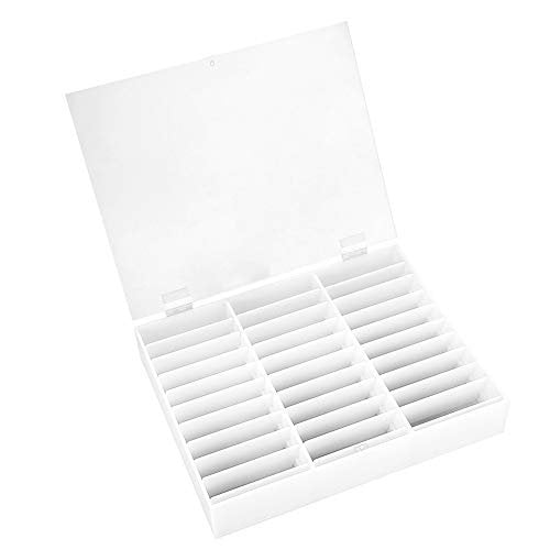 30 Grid Nail Display Case for Nail Art Decorations - Empty Nail Storage Box with Clear Compartments for Nail Tips, White - görsel 2