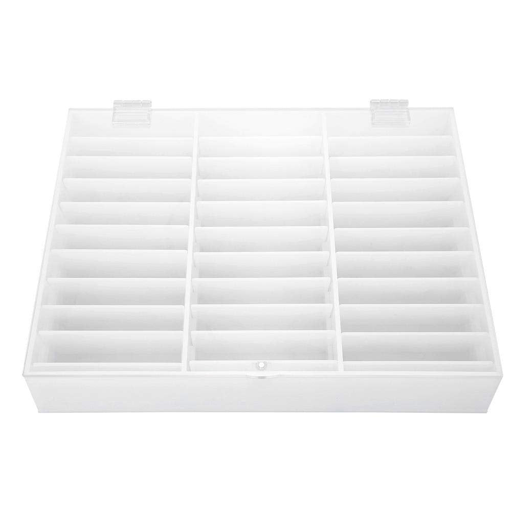 30 Grid Nail Display Case for Nail Art Decorations - Empty Nail Storage Box with Clear Compartments for Nail Tips, White - görsel 17